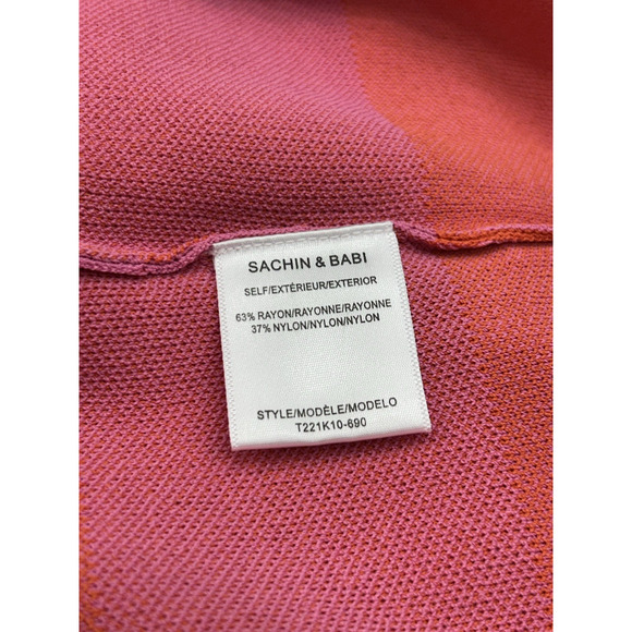 NWT Sachin & Babi Carson Knit Skirt Pink Orange Striped Midi Skirt Size Large - Picture 8 of 10